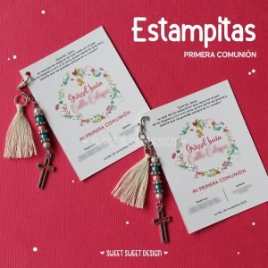 Estampitas con llavero
